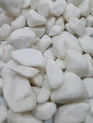 Stones, Marble Pebbles, Natural White Color, Rounded Fraction, Elegant Background, Decor
