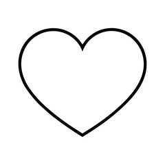 Minimal heart shape outline vector art with white background simple love and valentine design