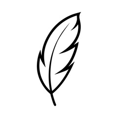 Obraz premium Minimalist feather outline vector illustration with white background simple natural decorative design