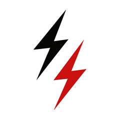 Minimalist double lightning bolts vector art with white background storm and power energy icon