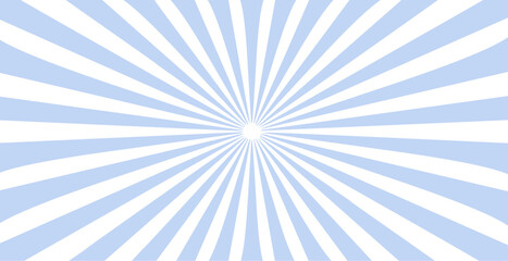  Simple  background with blue stripes. Sunburst radial vector.