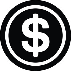 dollar symbol on white background