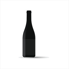 black bottle flat gradient vector with transparency