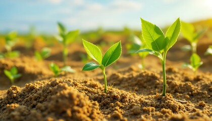 young plant growing in soil