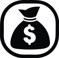 money bag icon vector
