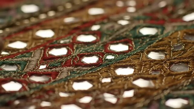Mirror Work Embroidery Closeup.