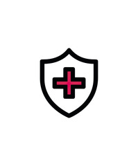 Obraz premium Shield icon with red cross