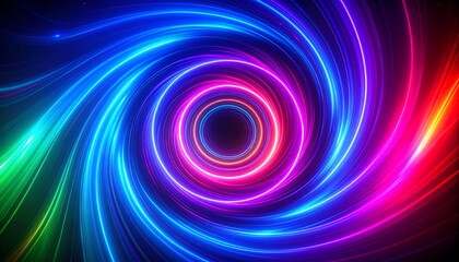 Colorful swirling neon vortex