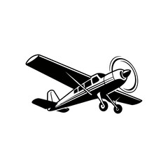 Vintage propeller airplane logo © king