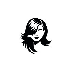 Stylized woman s head logo