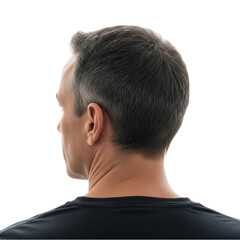 Obraz premium Mature man's profile, showcasing a confident and determined demeanor, perfect for themes of business, leadership, and personal branding