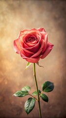 Fototapeta premium A single rose in full bloom against a neutral background