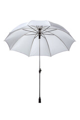 White umbrella isolated on a transparent background, perfect for rainy or sunny days, symbolizing protection and style, versatile accessory for all seasons