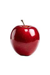 Glossy red apple isolated on a transparent background, symbolizing freshness and health, perfect for autumn harvest themes and healthy eating concepts