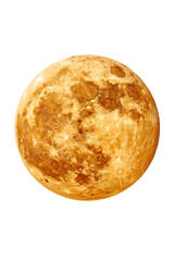 Detailed view of the moon's surface, isolated on a transparent background, highlighting craters and lunar texture, evokes a sense of cosmic wonder and exploration