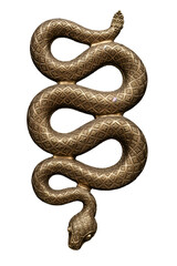 Obraz premium Ornate Golden Snake Sculpture on Black Background