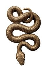 Obraz premium Ornate Golden Snake Sculpture on Black Background