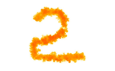 Blazing Number Two Graphic A Fiery Digit on Clear Background A Dynamic Illustration of Numerical Value and Energetic Style for Design Applications