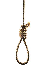 Illuminated Noose Against Dark Background in Dramatic Lighting