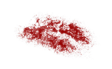 Deep Red Blot on Clear Backdrop A Visually Striking Graphic Element with Rich Color and Unique Texture for Artistic Projects and Design Compositions