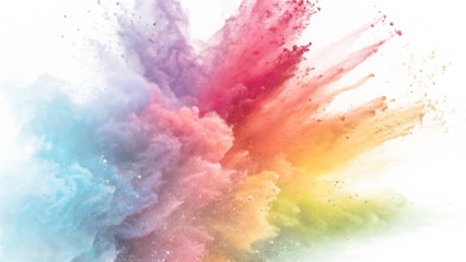 High-resolution PNG of a colorful powder explosion isolated on transparent background
