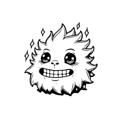 Whimsical creature with big eyes and a radiant smile illustration a fun cartoon mascot design perfect for children's content