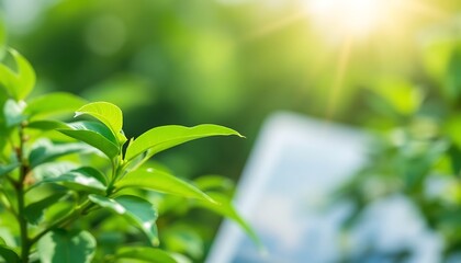 green leaves on the sun
