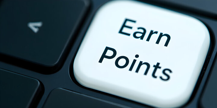 Earn Points - a system in which participants accumulate points through certain activities or achievements, text button on keyboard