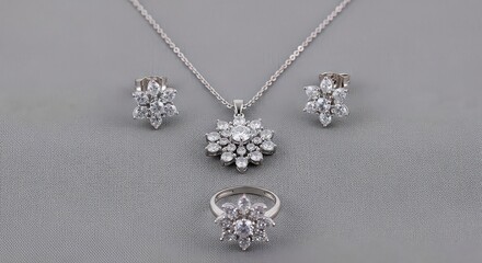 Obraz premium silver earrings with diamonds