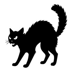 Obraz premium Spooky scary cat vector. Vector illustration. AI Generative.