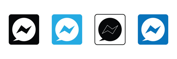 Facebook messenger icon set .Eps 10.Vector background  .