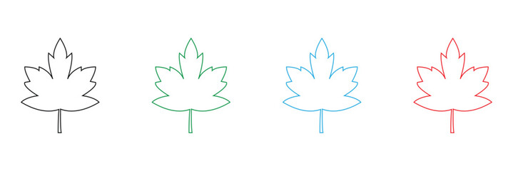 Maple leaf icon set. Canadian flag maple leaf icon design isolated on transparent background. Autumn leaf symbol. Vector illustration, Stock illustration .Eps 10.Vector background .