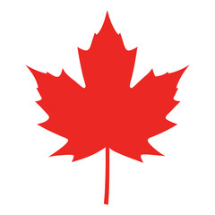 A stylized Canadian red maple leaf is a seasonal symbol of fall, a star-shaped icon of nature and the national flag