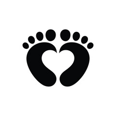 Baby Footprints Forming a Heart Shape Symbol of Love and Care