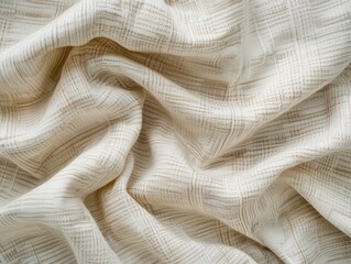 Soft textured fabric draped showcasing a neutral pattern suitable for home decor or fashion projects