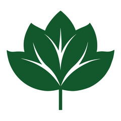 Green tree vector icon with leaves, a symbol of nature and ecological growth