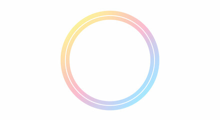 Pastel Rainbow Oval Frame: Circular Border, Gradient, Light, Soft Colors