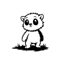Adorable cartoon bear illustration showcasing simple design and fluffy texture making it a delightful character