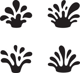 Fototapeta premium Set of Water splash silhouette vector illustration isolated On Transparent Background