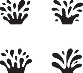 Fototapeta premium Set of Water splash silhouette vector illustration isolated On Transparent Background