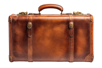 Antique, brown leather suitcase