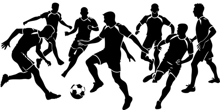 Soccer Player Silhouette Action Scene