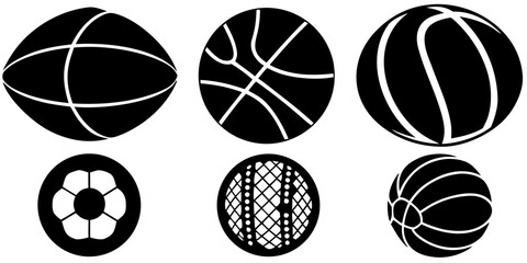 Fototapeta premium Striking Black and White Sports Ball Collection