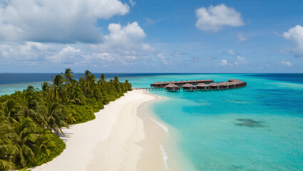 tropical beach with blue sky