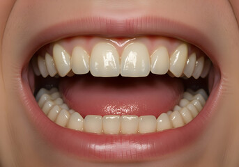 Obraz premium Healthy, dazzling smile showcasing perfect teeth and gums for cosmetic dentistry and oral health