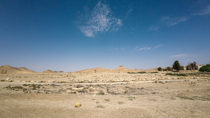 Desert Landscape Under Clear Blue Sky
