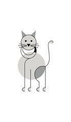 Fototapeta premium Simple gray cat illustration