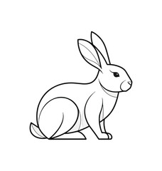 Simple line art illustration of a rabbit