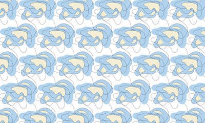 Abstract Blue Beige Seamless Vector Pattern Design