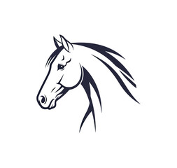 Stylized horse head silhouette graphic design